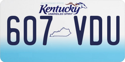 KY license plate 607VDU