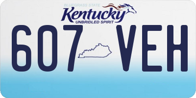 KY license plate 607VEH