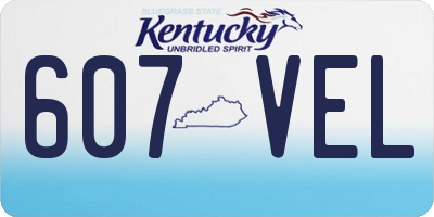 KY license plate 607VEL