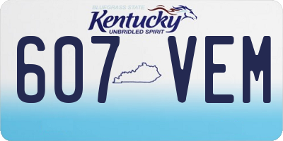 KY license plate 607VEM