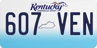 KY license plate 607VEN