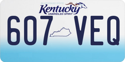 KY license plate 607VEQ