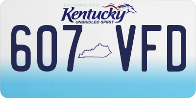 KY license plate 607VFD