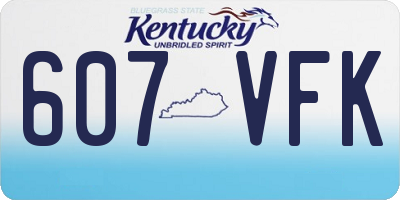 KY license plate 607VFK