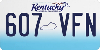 KY license plate 607VFN