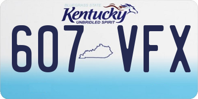 KY license plate 607VFX