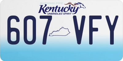 KY license plate 607VFY