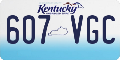 KY license plate 607VGC