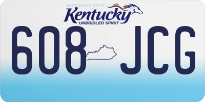 KY license plate 608JCG