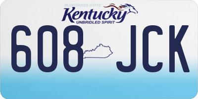 KY license plate 608JCK