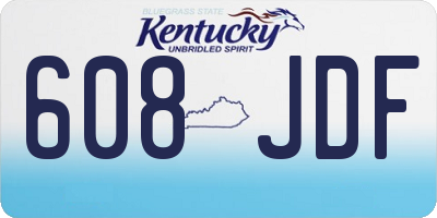 KY license plate 608JDF