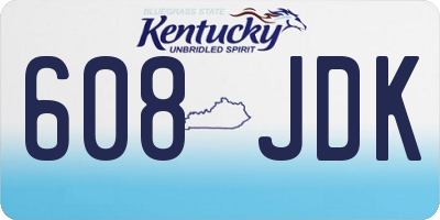 KY license plate 608JDK