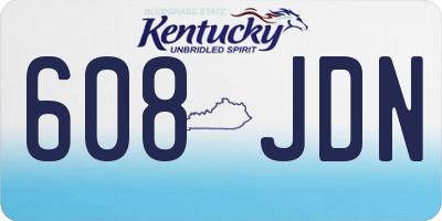 KY license plate 608JDN
