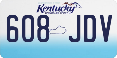 KY license plate 608JDV