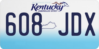 KY license plate 608JDX