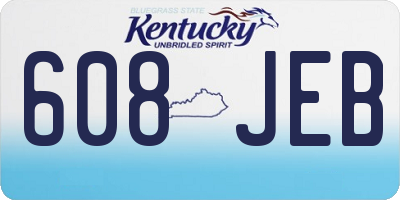 KY license plate 608JEB