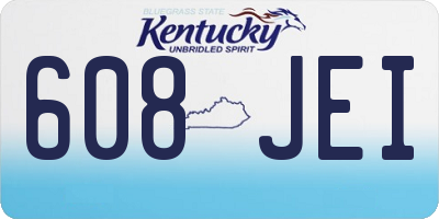 KY license plate 608JEI