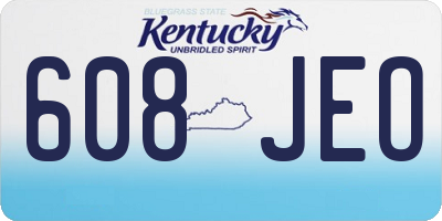 KY license plate 608JEO