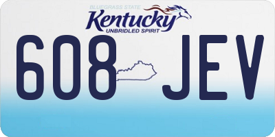 KY license plate 608JEV