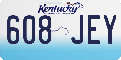 KY license plate 608JEY