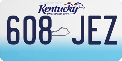 KY license plate 608JEZ
