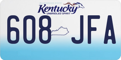 KY license plate 608JFA
