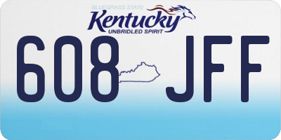 KY license plate 608JFF