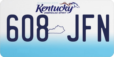 KY license plate 608JFN