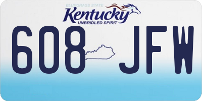KY license plate 608JFW