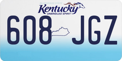 KY license plate 608JGZ