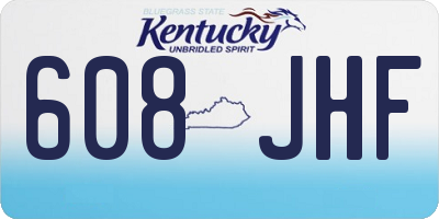 KY license plate 608JHF