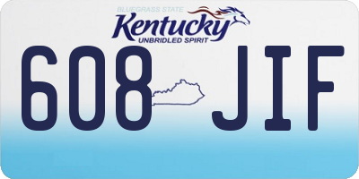 KY license plate 608JIF