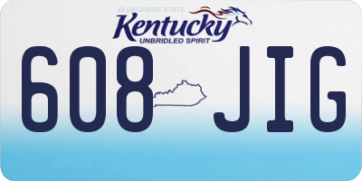KY license plate 608JIG
