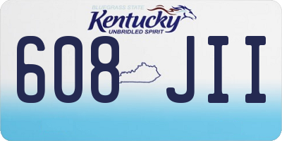 KY license plate 608JII