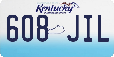 KY license plate 608JIL