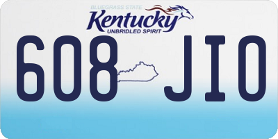 KY license plate 608JIO