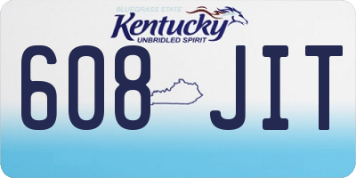 KY license plate 608JIT