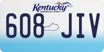 KY license plate 608JIV