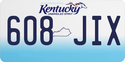 KY license plate 608JIX