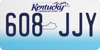 KY license plate 608JJY