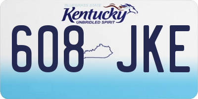 KY license plate 608JKE