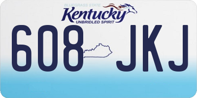 KY license plate 608JKJ
