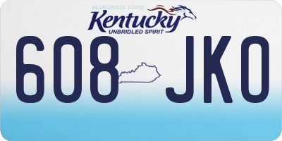 KY license plate 608JKO
