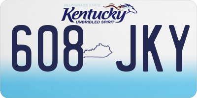 KY license plate 608JKY