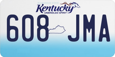 KY license plate 608JMA