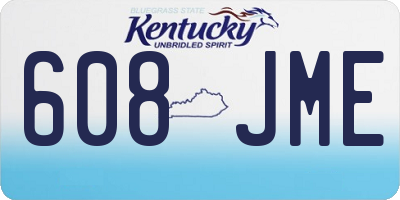 KY license plate 608JME