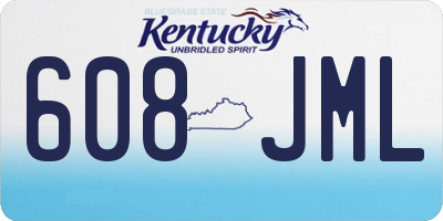 KY license plate 608JML