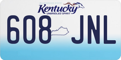 KY license plate 608JNL