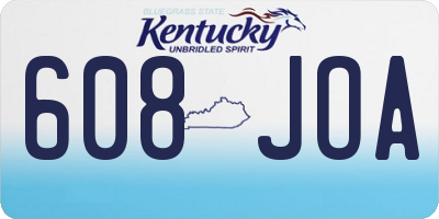KY license plate 608JOA