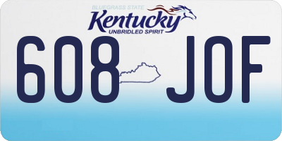 KY license plate 608JOF